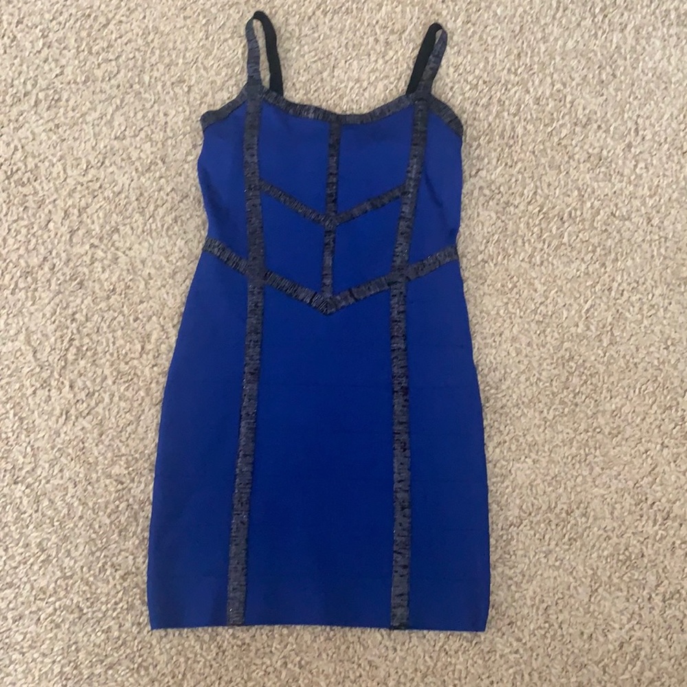 Blue and black BEBE dress